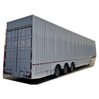 3 essieux fermé Cargo Trailer Dry Van Box Side Rideau Transport Van Aluminium Acier 50 tonnes Van Truck Box Semi Trailer