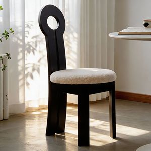 Chaise de salle à manger en bois massif avec dossier de style Mid-Century, style Wabi-Sabi, pour chambre à coucher, coiffeuse et <span class=keywords><strong>bureau</strong></span> à domicile, chaise polyvalente L047 - Product Image 1