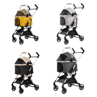 Poussette pliable légère pour animaux de compagnie avec logo personnalisé, directement de l'usine, avec design de voyage portable pour chats et chiens de petite race