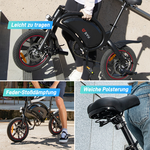 Bicicleta Eléctrica Plegable Urbana de 14 Pulgadas, Batería de Litio de 36V 10Ah, Motor sin Escobillas, Asistencia al Pedaleo - Product Image 6