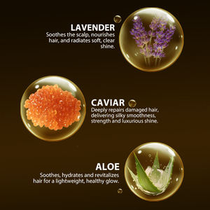 Masque capillaire Greenlem Gold Caviar pour cheveux permanents, colorés, secs et abîmés, réparation anti-casse, nourrissant en profondeur, 500 ml, soin de luxe - Product Image 5