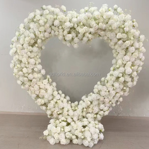 Arche de mariage florale artificielle J117, cercle blanc, rose, entrée, stand, arrangement floral, toile de fond - Product Image 5