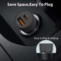 Chargeur de voiture USB C mini de qualité supérieure, 48W, 2 ports, charge rapide, adaptateur de chargeur de voiture compatible PD&QC3.0 pour iPhone Galaxy