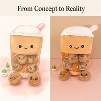 Peluche douce Boba Tea, mascotte de thé aux perles personnalisable avec logo, pour boutiques et vente au détail, jouet en peluche en gros