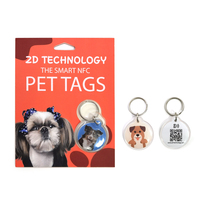Benutzerdefiniertes Logo und QR-Code-Druck 13,56MHz NTAG215 Epoxy NFC Hundemarke Mini RFID Mitgliedschafts-Tag mit Verpackung