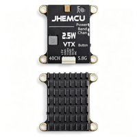 Émetteur vidéo FPV JHEMCU 2W 5.8G VTX 40CH avec microphone intégré, 2-6S, trou de montage 30.5*30.5 pour drone de course FPV