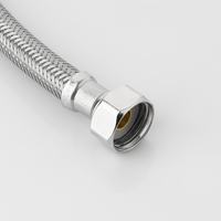 Tuyau flexible moderne en acier inoxydable tressé PPW 3/8, longueur 30 cm, pression max. 10 bars, température de fonctionnement 194 °C, usage cuisine, argent, 5+