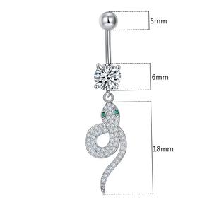 Nuovo arrivo fashion body jewelry belly bar snake ciondola l'anello dell'<span class=keywords><strong>ombelico</strong></span> <span class=keywords><strong>piercing</strong></span> all'<span class=keywords><strong>ombelico</strong></span> con diamanti per le donne - Product Image 2