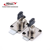 Serrure à came pour meubles Temax 139 en alliage de zinc durable, installation facile, avec poignée en caoutchouc et clé pour armoires, bureaux, tiroirs