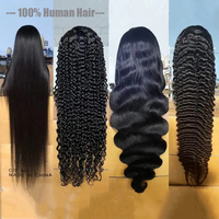 Perruque HD transparente 13x4 pour femmes américaines noires Perruques Deep Wave 13x6 HD Lace Frontal Perruques 40 pouces Perruques Lace Front de cheveux humains bruts