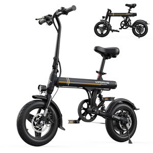 VIPDRIVE US En stock Livraison gratuite Mini vélo électrique pliable de ville 350W 36V 14 pouces Vitesse unique Pneus larges Freins à disque Le plus populaire - Product Image 1
