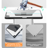 Coque arrière transparente en TPU+PC+PU, fonction veille automatique, magnétique, rotation à 360 degrés, support pour stylet intégré, protection parfaite pour iPad