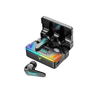 X7 parlak ışık LED ekran kulaklık şarj kutusu ile mikrofonlu kulaklıklar oyun X6 kulaklık Stereo BT kablosuz kulaklık
