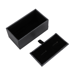 Caja de Lujo Negra para Gemelos de Hombre, Contenedor Acolchado para Joyas, Ideal para Accesorios Formales, Regalos Festivos y Exhibición en Boutiques - Product Image 1