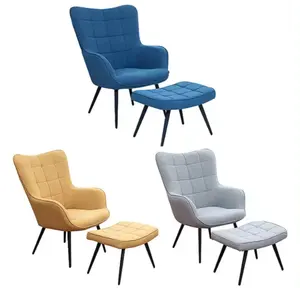 מכירה חמה בסיטונאות כיסא סלון מודרני עיצוב חדש כיסא טרקלין קטיפה עם עות'מאנית
