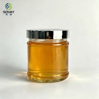 Stoples Kaca Pendek Lebar Grosir 200ml, Pot Kaca Berleher Ulir untuk Kemasan Produk Bumbu Gourmet