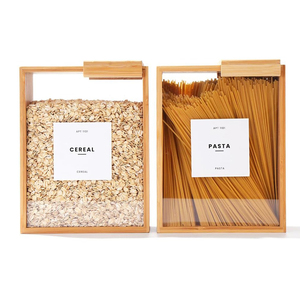 Vente en gros Organisateur de garde-manger personnalisé Distributeur de céréales en bambou pour pâtes en poudre - Product Image 1