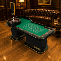 Table de jeu de roulette de luxe moderne BBY, armoire en bois massif, garniture métallique, divertissement personnalisé pour clubs, hôtels, lieux de divertissement, 6-8 joueurs