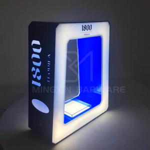 MingXin Barware Forma cuadrada hueco Una botella Portador LED botella glorificador Presentador - Product Image 3