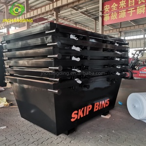 <span class=keywords><strong>Bac</strong></span> à déchets durable de 8 m³ pour la gestion des déchets de chantier, en <span class=keywords><strong>acier</strong></span> au carbone industriel avec poches pour chariot élévateur - Product Image 2
