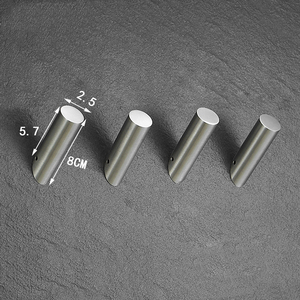 4 Pcs Bathroom Wall Single Double <strong>Towel</strong> <strong>Hooks</strong> Bathroom Coat <strong>Hook</strong> Robe <strong>Hook</strong> Stainless Steel Round - Product Image 2