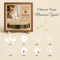 Cadre commémoratif personnalisé pour collier d'animal de compagnie avec nom et années gravés, cadre de présentation en bois pour la commémoration de la perte d'un chien ou d'un chat