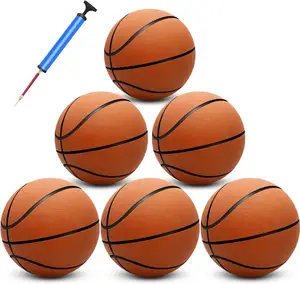 6 PC 농구 공식 크기 7 펌프 및 바늘 실내 야외 훈련을위한 고무 농구