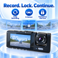 DREAMKACHER Caméra embarquée 2MP avec écran rétroviseur 2-3 pouces, enregistreur double canal Full HD 1080P, capteur G intégré, prise en charge carte TF, 170°
