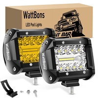 Feux de travail LED 60W 4 pouces, triple rangée, combinés faisceau large et spot, pour conduite, toit, pare-chocs, tout-terrain, voiture, pick-up, voiturette de golf