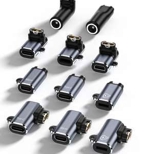 USB-C femelle vers chargeur <span class=keywords><strong>de</strong></span> montre Garmin vers adaptateur <span class=keywords><strong>8</strong></span> broches <span class=keywords><strong>connecteur</strong></span> <span class=keywords><strong>de</strong></span> chargeur <span class=keywords><strong>de</strong></span> montre Garmin à 90 degrés adaptateur mâle - Product Image 5
