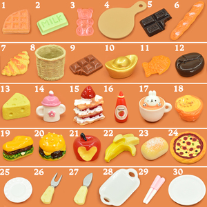 Breloques Cabochons en Résine Thème Alimentaire Peintes à la Main, Motifs Alphabet, Art de Collection, Jouets Miniatures DIY pour Poupées - Vente Chaude - Product Image 5