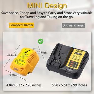 Mini Cargador de <span class=keywords><strong>Coche</strong></span> para Batería Dewalt de 20V, Cargador de <span class=keywords><strong>Coche</strong></span> Portátil Rápido para Encendedor de Cigarrillos Dewalt de 20V, Tamaño 1/2 para DCB112 - Product Image 5
