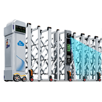 Portail de sécurité électrique rétractable pliable en acier inoxydable résistant aux intempéries pour allée