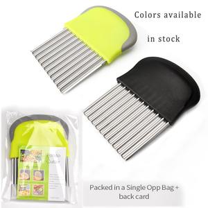 Wholesale Hanview Kitchen Gadget Stainless Steel Potato Slicer Vegetable Tool <b>Crinkle</b> <b>Cutter</b> for Cucumber Carrot - Product Image 5