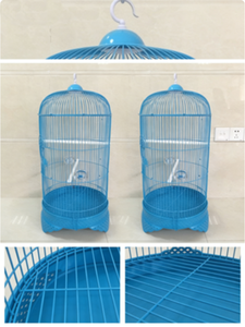 Jaula para Pájaros de Plástico Azul Premium, Jaula Redonda Grande para Loros con Percha y Comederos, Fácil de Limpiar y Montar, Duradera - Product Image 6