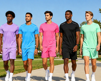 Ensemble T-shirt et short d'été essentiels de haute qualité, unisexe, logo personnalisable, séchage rapide, léger, respirant, sportif
