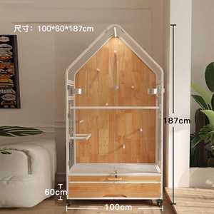 กรงนกคอกคอกแคเทียลสีดำและสีขาวอเนกประสงค์ขนาดใหญ่กรงสำหรับนกแก้วมุมกรงนก - Product Image 6