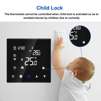 Çocuk Kilidi Programlanabilir Termostat, Modbus RS485 Grup Kontrolü için Smart Life Tuya Termostatlı Kablosuz Termostat