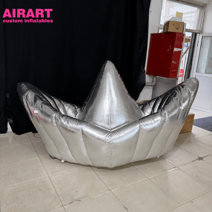 Modèle de <span class=keywords><strong>bateau</strong></span> en PVC argenté pour accessoires d'événements, <span class=keywords><strong>bateau</strong></span> gonflable pour idées de fêtes de carnaval - Product Image 6