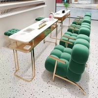 Mobilier de salon de beauté ensemble de bureau et de chaise pour les ongles table à ongles moderne meubles de salon de manucure ensemble de tables et de chaises pour les ongles en marbre