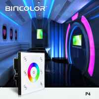 Contrôleur LED mural tactile Bincolor P4+T4 RGBW 4 canaux RF avec variateur de lumière