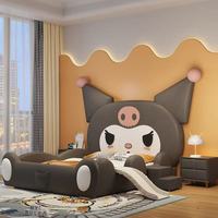 JINS Kulomi Children's <strong>Bed</strong>-<strong>Girl</strong> <strong>Princess</strong> Guardrail Slide Soft Cover Solid Wood Black <strong>Best</strong>-<strong>Selling</strong> Bedroom Hotel Use