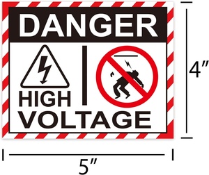 New New New securun nhà máy điện áp cao Nhãn cảnh báo nguy hiểm điện áp an toàn cảnh báo dán - Product Image 6