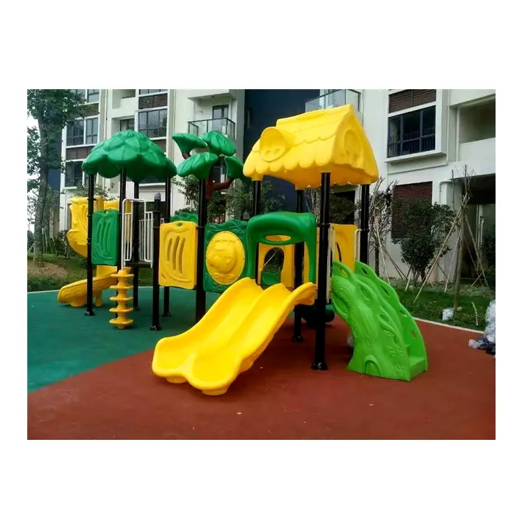 home backyard children outdoor public playground equipment kids play plastic slide factory direct price JMQ-H712