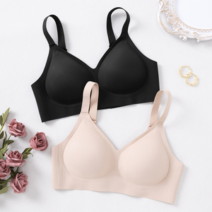 Reggiseno senza cuciture con cinturino a tracolla regolabile Design personalizzato all'ingrosso tinta unita a tre file con fibbia reggiseno traspirante da donna - Product Image 2