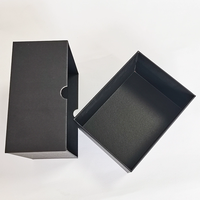 Boîtes à tiroirs cadeaux imprimées personnalisées faites à la main pour cravates écharpe ceinture chaussettes sous-vêtements emballage noir rigide gaufrage par stratification brillante
