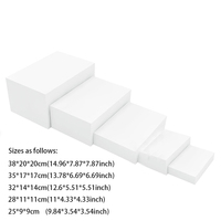Présentoir Buffet en Acrylique Carré à 5 Faces, Grande Taille, Couleur Personnalisée, Cubes Emboîtables, Rehausseurs Alimentaires en Acrylique pour Usage Domestique ou Mariage