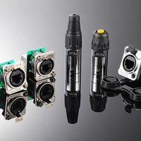 Conector RJ45 DIN Macho/Hembra Ethernet Profinet Cat 5e/Cat 6 10A IP55 Impermeable Industrial, Adaptador de Montaje en Panel de Pared