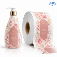 Étiquettes thermorétractables personnalisées pour lotion corporelle, emballage imprimé intégral à 360 degrés pour flacons de soins de la peau, PETG PVC OPS, impression personnalisée