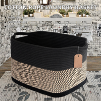 Panier de rangement rectangulaire pliable en tissu 100% coton, écologique, grand format, multifonctionnel, HAPROSIMEX